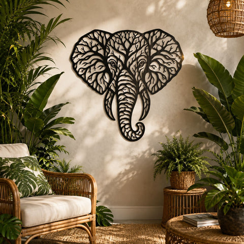 Elephant Tree of Life Metal Wall Art SVG | Wildlife Plasma Cut File | CNC DXF Laser Cut Design | African Elephant Wall Decor SVG HappyDesignStudio 