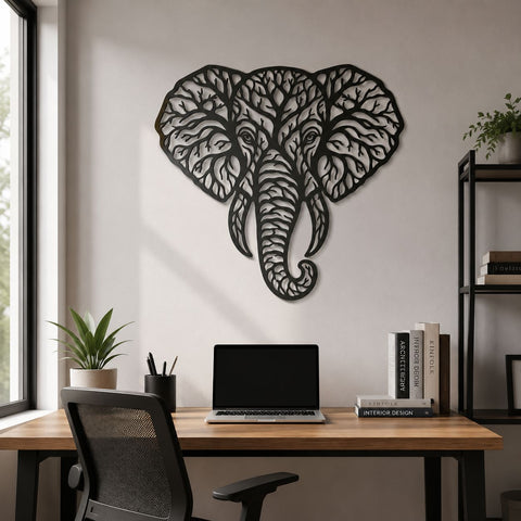 Elephant Tree of Life Metal Wall Art SVG | Wildlife Plasma Cut File | CNC DXF Laser Cut Design | African Elephant Wall Decor SVG HappyDesignStudio 