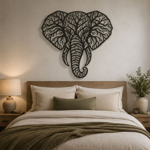 Elephant Tree of Life Metal Wall Art SVG | Wildlife Plasma Cut File | CNC DXF Laser Cut Design | African Elephant Wall Decor SVG HappyDesignStudio 