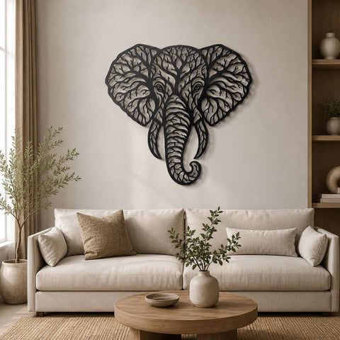 Elephant Tree of Life Metal Wall Art SVG | Wildlife Plasma Cut File | CNC DXF Laser Cut Design | African Elephant Wall Decor SVG HappyDesignStudio 