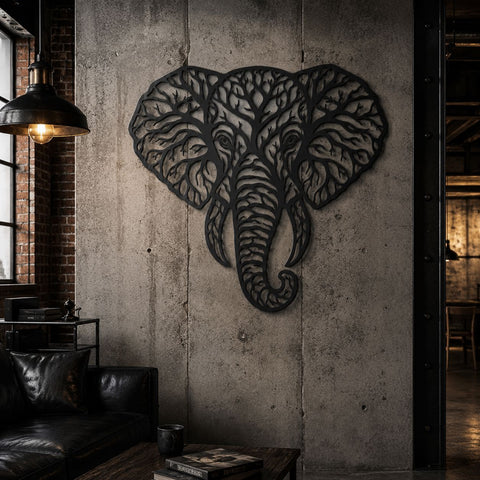 Elephant Tree of Life Metal Wall Art SVG | Wildlife Plasma Cut File | CNC DXF Laser Cut Design | African Elephant Wall Decor SVG HappyDesignStudio 