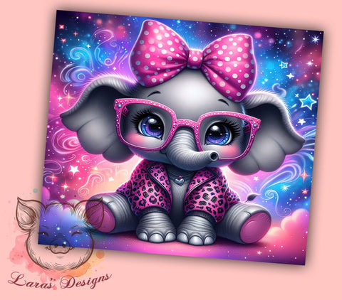 Elephant Tumbler, Cute Animal Design, Safari Drinkware, 20oz Tumbler, Sublimation Wrap, Unique Gifts, Baby Shower Gifts Sublimation Lara' s Designs 