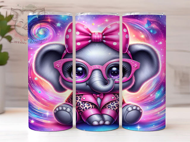 Elephant Tumbler, Cute Animal Design, Safari Drinkware, 20oz Tumbler, Sublimation Wrap, Unique Gifts, Baby Shower Gifts Sublimation Lara' s Designs 