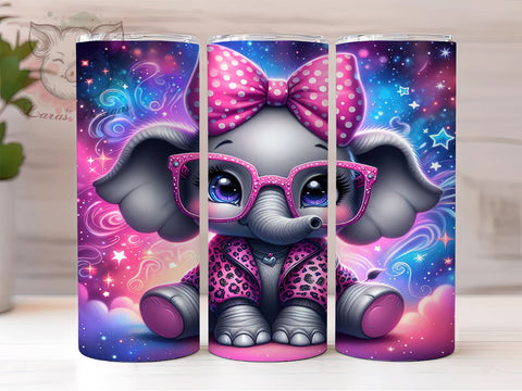 Elephant Tumbler, Cute Animal Design, Safari Drinkware, 20oz Tumbler, Sublimation Wrap, Unique Gifts, Baby Shower Gifts Sublimation Lara' s Designs 