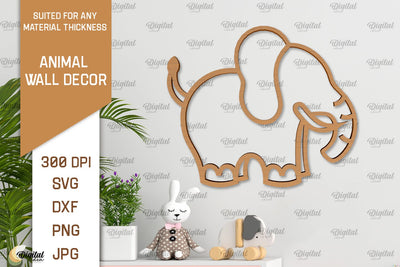 Elephant Wall Decor Laser Cut. Animals Wall Art SVG SVG Evgenyia Guschina 