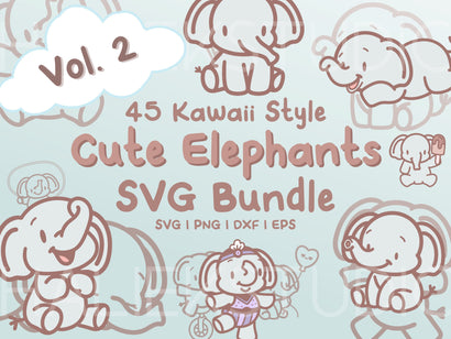 Elephants Volume 2 SVG Design Set SVG HalieKStudio 