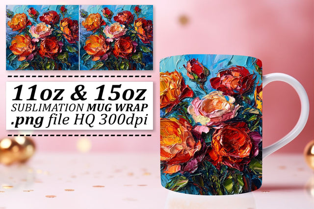 Elevate Your 11oz & 15oz Mug with Captivating Floral Sublimation Wrap Sublimation afrosvg 