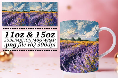 Elevate Your Coffee Break with Artistic Floral Sublimation Mug Wrap - Oil Paint Theme Sublimation afrosvg 