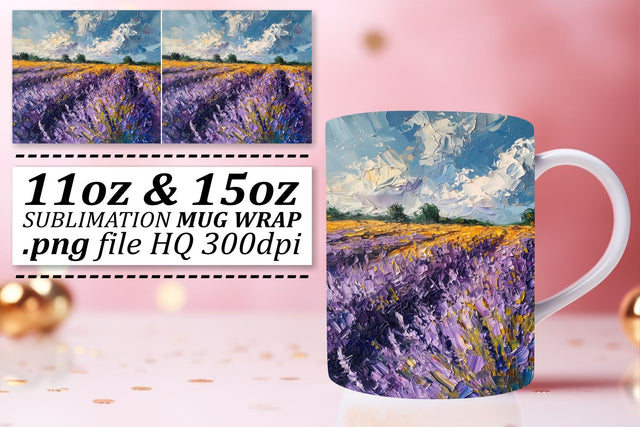 Elevate Your Coffee Break with Artistic Floral Sublimation Mug Wrap - Oil Paint Theme Sublimation afrosvg 
