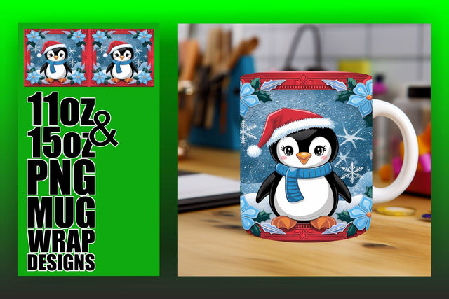 Elevate your crafting, beautiful PNG templates for mugs! , 3D Xmas Sublimation HoodArtCraft 