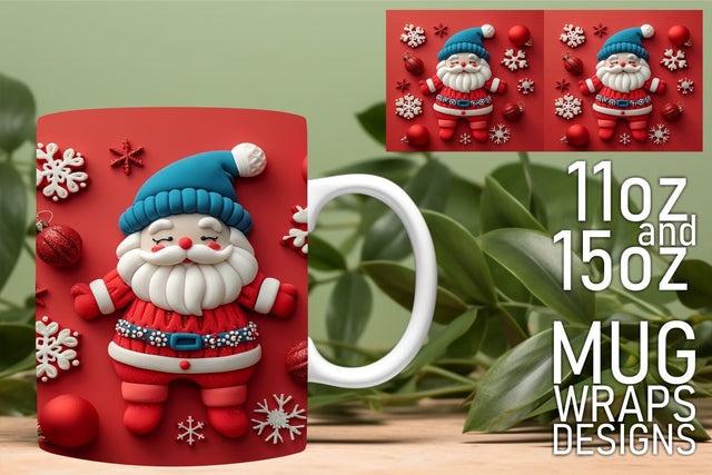 Elevate your crafting, vibrant mug wraps for every occasion! , 3D Santa Sublimation HoodArtCraft 