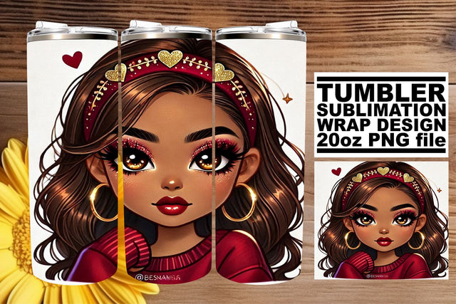 elevate your drinkware collection! , Unique designs tumbler wrap, Love Girl Sublimation afrosvg 