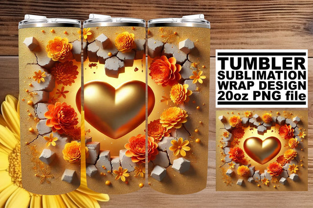 elevate your drinkware collection! , Vibrant tumbler wrap, 3D Heart Sublimation afrosvg 