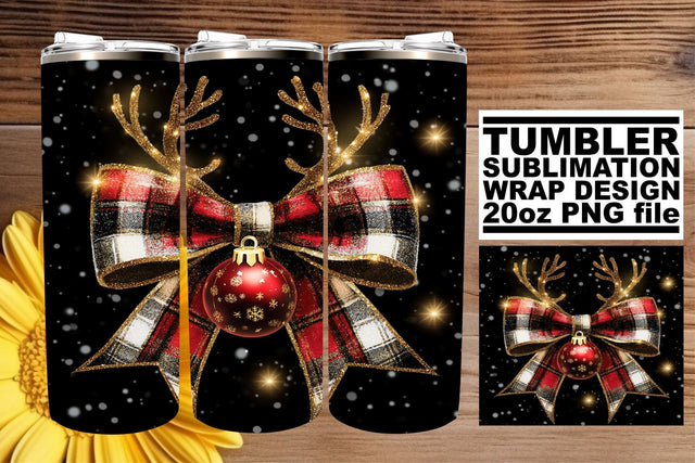 elevate your drinkware collection! , Vibrant tumbler wrap, Christmas Bow Sublimation afrosvg 