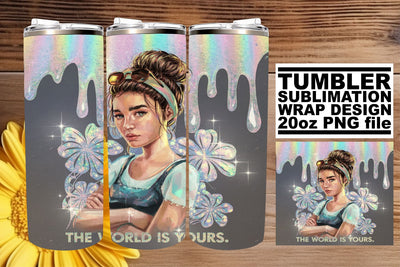 elevate your drinkware! , High-resolution tumbler wrap, Woman Sublimation afrosvg 