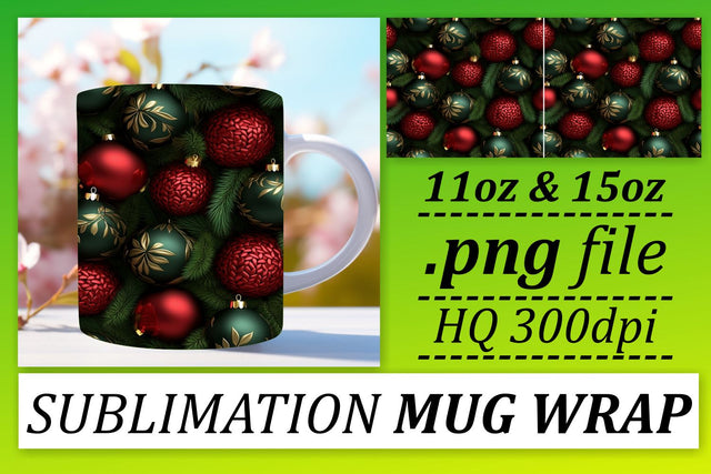 Elevate Your Holiday Cheer: Christmas Ornaments Mug Wrap Sublimation afrosvg 