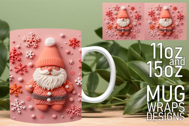 elevate your mug artistry! , High-resolution PNG designs, 3D Santa Sublimation HoodArtCraft 