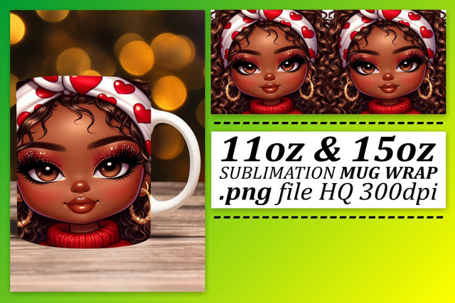 elevate your mug creations! , Artistic wrap designs, Love Girl Sublimation afrosvg 
