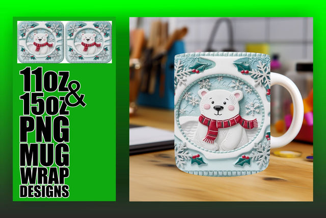 elevate your mug designs effortlessly! , Stunning templates, 3D Xmas Sublimation HoodArtCraft 