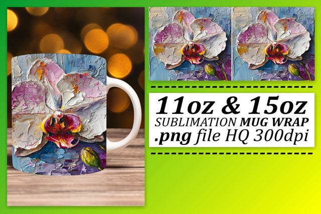 Elevate Your Mug Game with Vibrant Oil Painted Florals - Sublimation Mug Wrap Sublimation afrosvg 