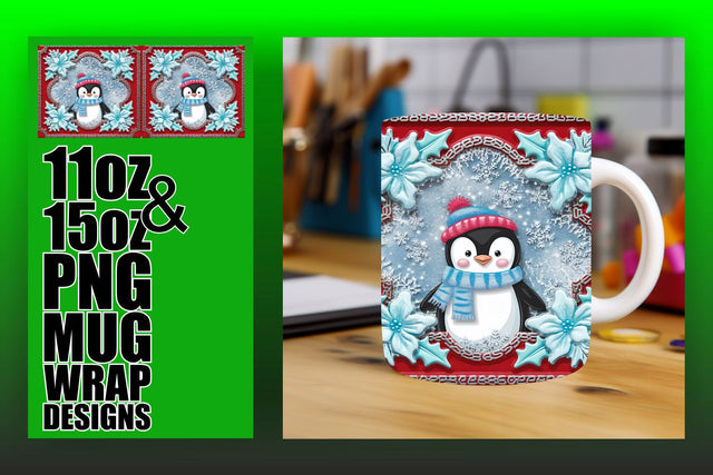elevate your mug sublimation game! , High-quality wraps, 3D Xmas Sublimation HoodArtCraft 