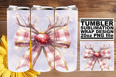 elevate your projects! , High-quality PNG tumbler wrap, Christmas Bow Sublimation afrosvg 