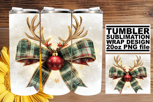 elevate your projects! , High-quality PNG tumbler wrap, Christmas Bow Sublimation afrosvg 