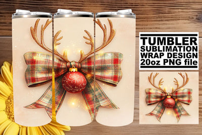 elevate your projects! , High-resolution PNG tumbler wrap, Christmas Bow Sublimation afrosvg 