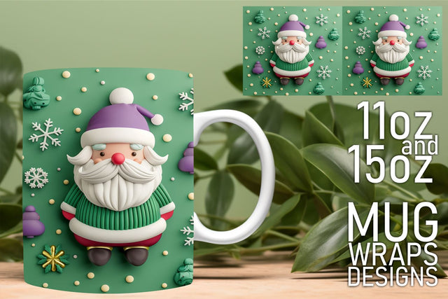 Elevate your projects, vibrant PNG designs for mugs! , 3D Santa Sublimation HoodArtCraft 
