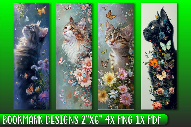 Elevate Your Reading with Cat-Inspired Bookmarks Sublimation afrosvg 
