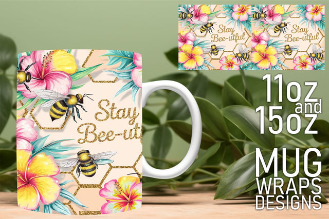 elevate your sublimation art! , Customizable mug wraps, Bee Sublimation HoodArtCraft 