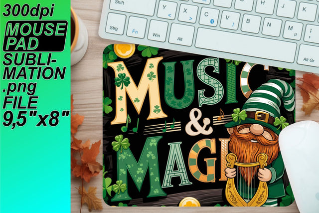 elevate your workspace! , Sublimation-ready mouse mats, St Patrick Sublimation HoodArtCraft 