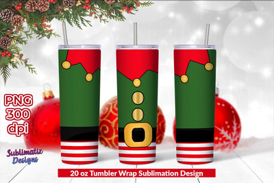 Elf 20 oz Skinny Tumbler Wrap | Christmas Tumbler Wrap Sublimation Design Sublimation Sublimatiz Designs 