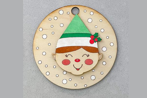 Elf Boy and Elf Girl Ornament Laser SVG File SVG Crafting With Brenna 