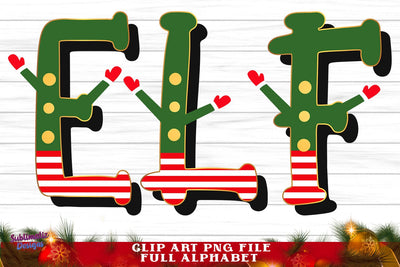 Elf Christmas Alphabet Letter Sublimation Sublimation Sublimatiz Designs 