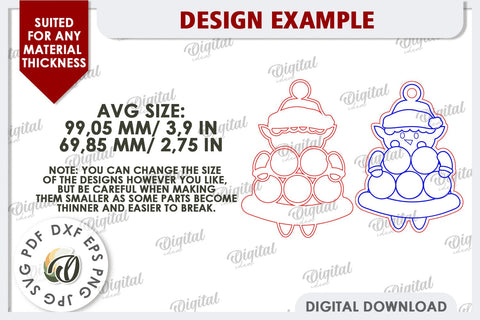 Elf Christmas Ornaments Laser Cut. Family Ornaments SVG SVG Evgenyia Guschina 