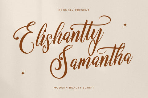 Elishanty Samantha - Modern Beauty Script Font Letterena Studios 