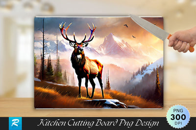 Elk Background Cutting Board Sublimation Regulrcrative 