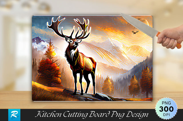 Elk Background Cutting Board Sublimation Regulrcrative 