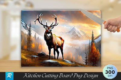 Elk Background Cutting Board Sublimation Regulrcrative 
