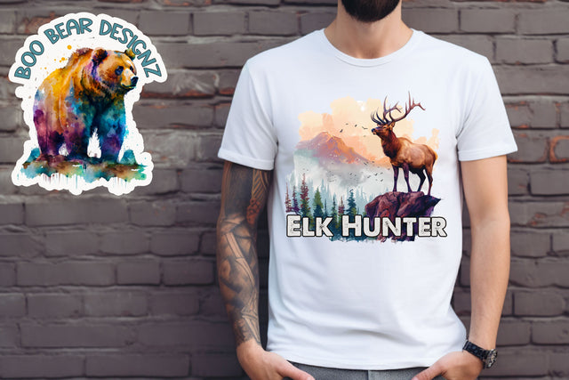 Elk Hunter Clipart Sublimation Boo Bear Designz 