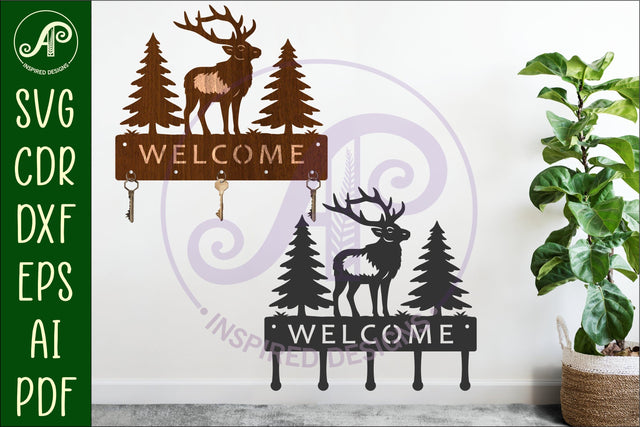Elk Key holder designs for wood and metal SVG APInspireddesigns 