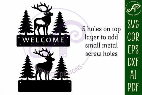 Elk Key holder designs for wood and metal SVG APInspireddesigns 