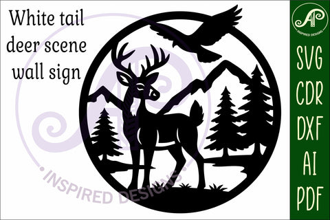 Elk mountain scene wall sign svg laser cut file SVG APInspireddesigns 