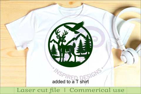 Elk mountain scene wall sign svg laser cut file SVG APInspireddesigns 