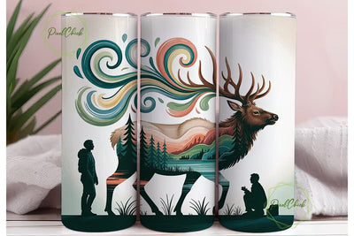 Elk Nature Landscape 20oz Tumbler Wrap Sublimation PixelChick 