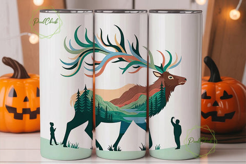 Elk Nature Landscape 20oz Tumbler Wrap Sublimation PixelChick 