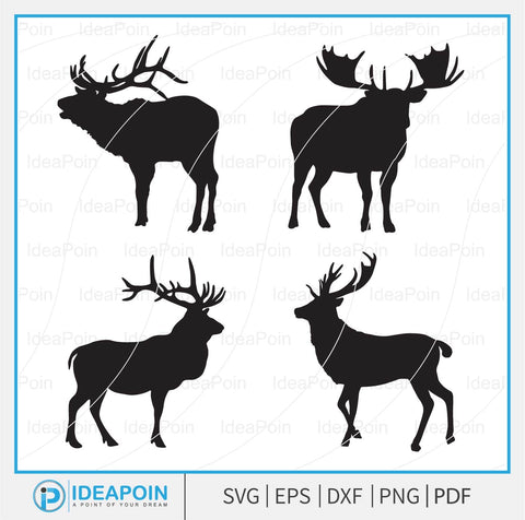 Elk Svg Deer Svg, Elk Silhouette SVG, Elk Silhouette Pack, Deer Svg, Elk Antlers Hunting Svg, Elk Clipart, Elk Antler Scene SVG0 SVG Dinvect 
