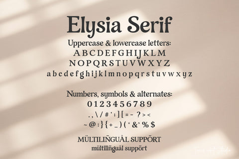Elysia Serif – Elegant Modern Serif Font Font TonisArtStudio 