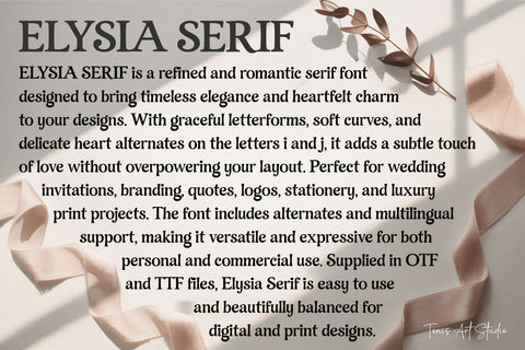 Elysia Serif – Elegant Modern Serif Font Font TonisArtStudio 